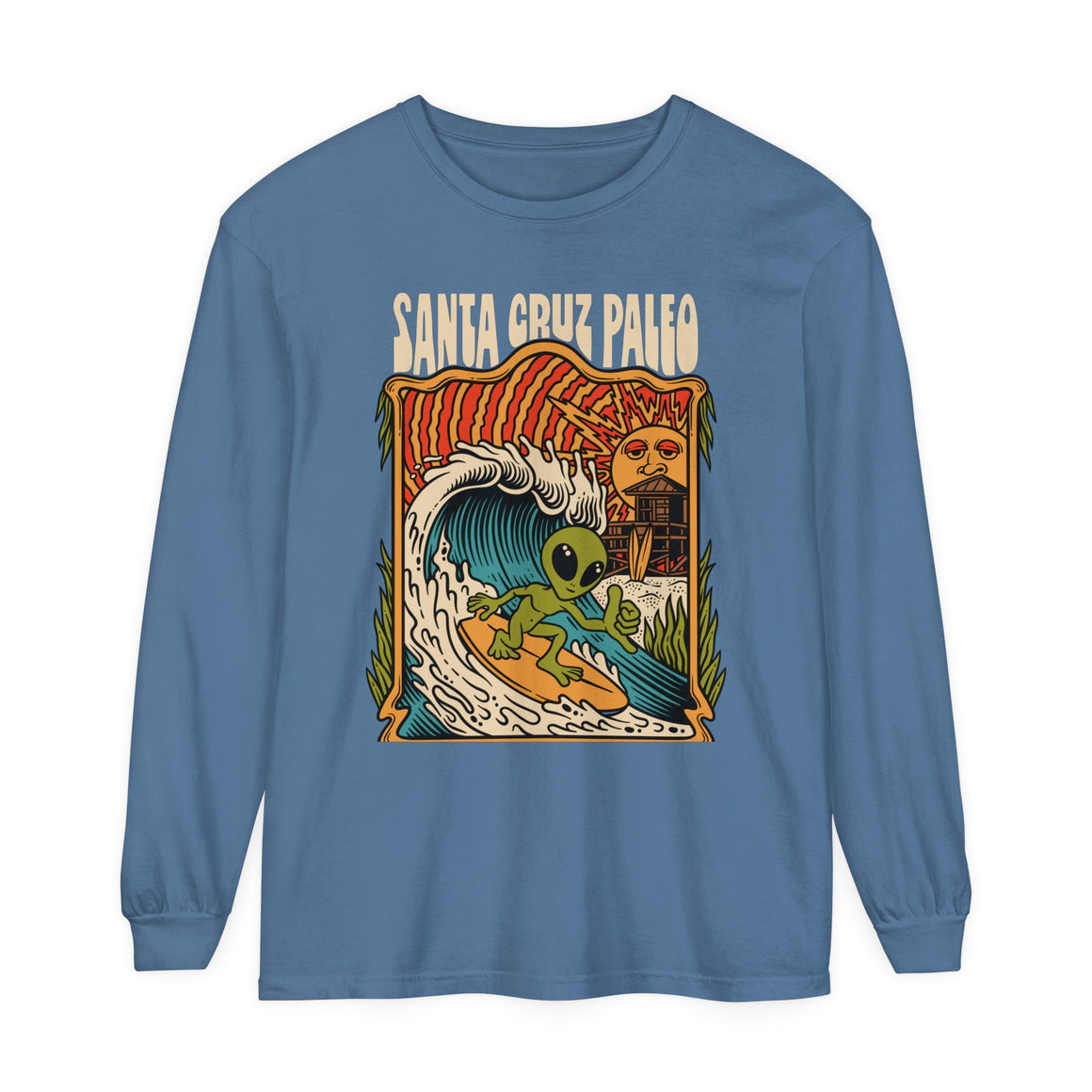 Alien Surfing Santa Cruz Paleo 100% Cotton baggy long sleeve