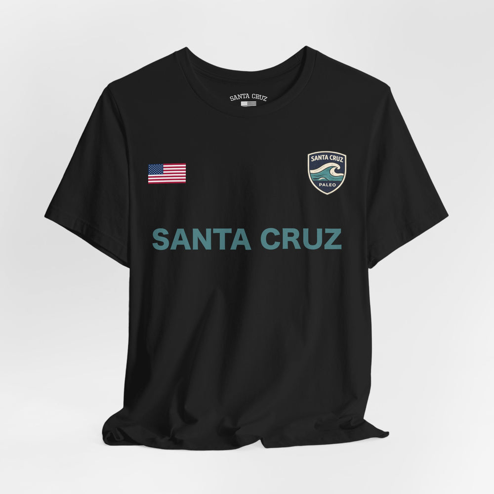 Santa Cruz Soccer T-Shirt black with blue text