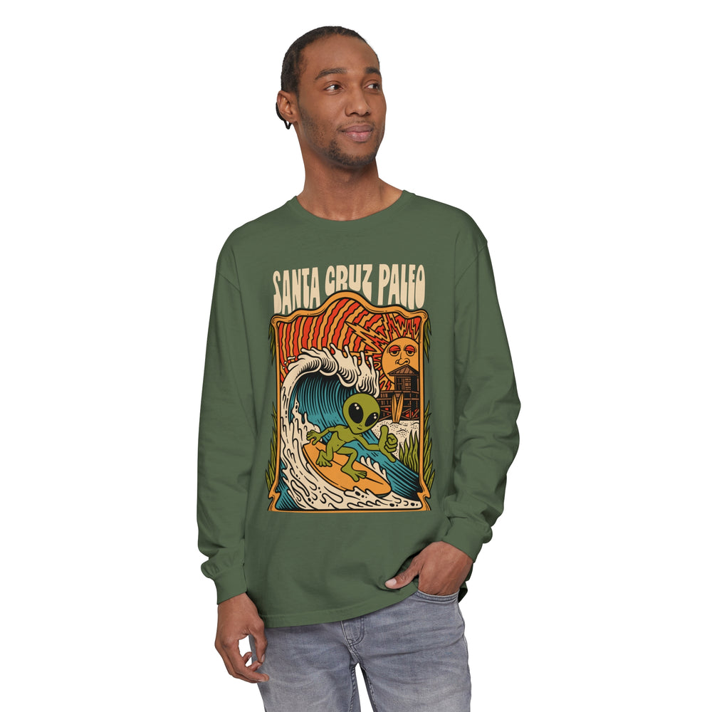 Alien Surfing Santa Cruz Paleo 100% Cotton baggy long sleeve