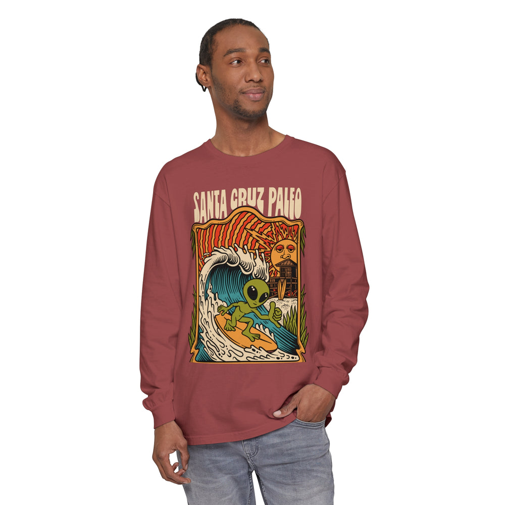 Alien Surfing Santa Cruz Paleo 100% Cotton baggy long sleeve