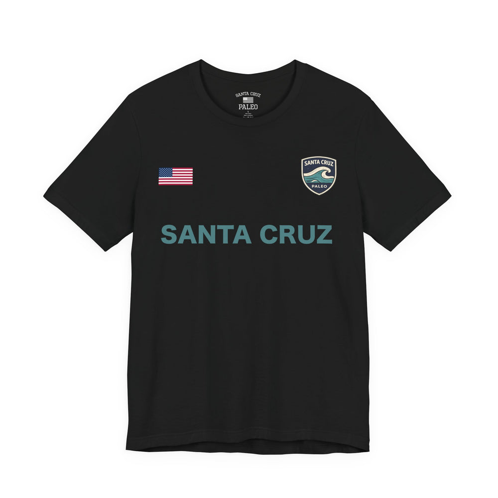 Santa Cruz Soccer T-Shirt black with blue text