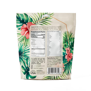 Santa Cruz Paleo Grass-Fed Grass-Finished Beef Isolate Protein Bag | Zero Artificial Additives | All-Natural | Chocolate | Horchata | Au Naturale | Flavors